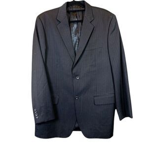 Joseph & Feiss Wool Blazer Black Pinstripe Suit Jacket Size 43L x 38W